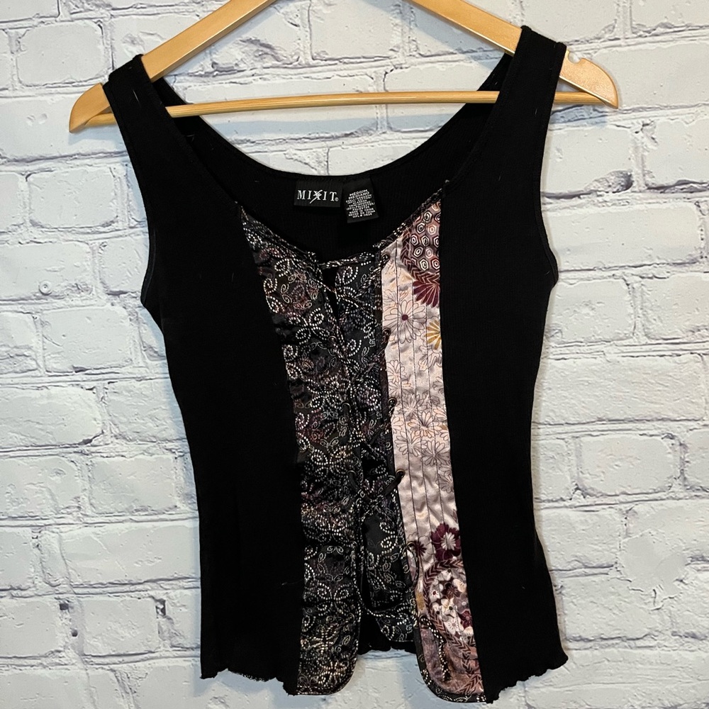Mixit Cropped Lace Up Tanktop